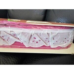 Wrights White Eyelet Lace 1.5" wide 8+ Yards 65% Polyester 35% Cotton New